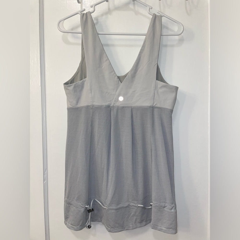 Lululemon Run Tame Me Tank Grey White - Picture 3 of 5